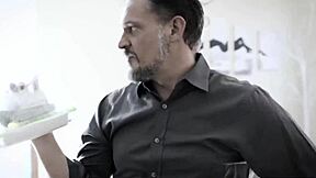 stepdaddy suggests a quick blowjob from his petite blonde stepdaughter