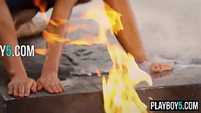 Hey check out this blonde teen 18+ Playboy model Brittney Shumaker stripping with her big natural tits