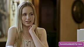 Two horny blonde lesbian girls kiss tenderly and prepare to fuck with pink strap-on featuring scarlett sage and sera ryder