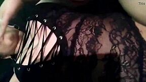 hot brunette babe masturbates her clit and pussy to intense orgasm while boyfriend watches her