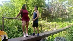 Hey, wanna lick and fuck this beautiful latina tourist's tight wet pussy in the woods?
