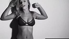 Hey check out this blonde teen 18+ Playboy model Brittney Shumaker stripping with her big natural tits