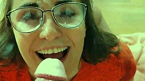 brunette babe with glasses rides dildo on homemade compilation while cum drips from her tight pussy in fun session