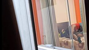 Colombian Neighbor Babe Rides Boyfriend in Skirt Upskirt Voyeur Action