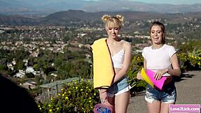 Teen babe asslicking her hot bff with rimjob and masturbation!