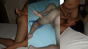 While cuckold husband works, Karina hooks up with two guys at the motel.