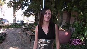 petite 18+ tatted freak michelle goes for risky public nudity in a casual outdoor adventure