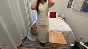 Chinese Amateur Escort Plays Stripping Game in Leggings and Lingerie Leading to Ripped Clothes and Orgasms