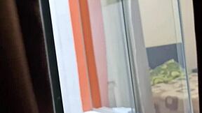 Colombian Neighbor Babe Rides Boyfriend in Skirt Upskirt Voyeur Action