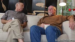 Old men engage in pissing activities while a teen 18+ participates in a group bang in high definition