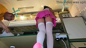 oh wow, check out this super cute stepdaughter's upskirt on hidden cam at work