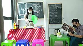 Asian Girl Gets Intense Doggystyle Fuck And Wet Pussy Lick In Her Store