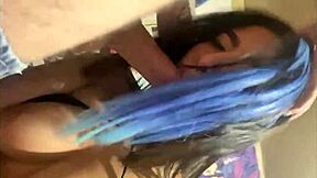 colombian college chica gives passionate blowjob with ball licking and handjob to huge cock friend in homemade video until facial cumshot