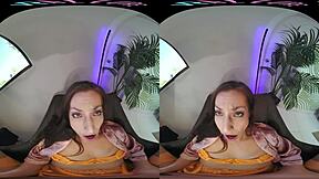 Oh man, I wake up all horny as this sexy brunette, wanting you to fuck me hard in virtual reality... wait, yeah