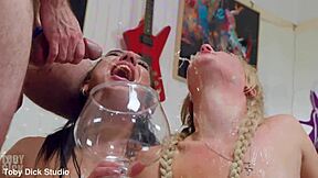 Hot Anal Piss & Cum-Swapping Threesome with Fuck-Cunts Lena Coxx Chloe Chevlier! Used Hard by Dirty Old Man - They Do ATM for Maximum Taste!