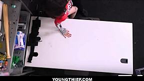 Uh, I'm this skinny teen 18+ shoplifter who orgasms after that wild sex deal with four big dick officers, like Angel Windell with Mike Mancini, Rion King, Chad Diamond, and Nick Strokes... yeah