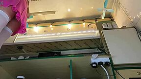 oh wow, check out this super cute stepdaughter's upskirt on hidden cam at work