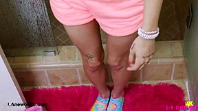 That picture-perfect blonde decided to take a refreshing shower