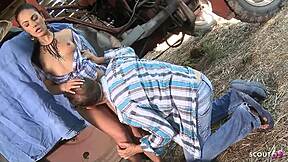 slim teen 18+ honey demon with perfect body experiences first time hard outdoor anal sex from big dick worker