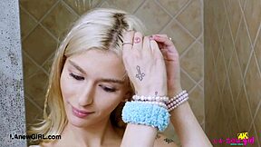 That picture-perfect blonde decided to take a refreshing shower