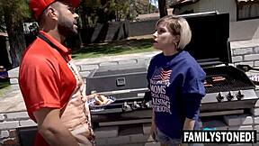 Penelope Kay Delivers Spectacular Fireworks Cum Show on Face from Stepdad Will Pounder and Stepbro Josh Rivers