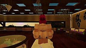 Slut gets fucked hard by big cock in roblox with cum on big tits?