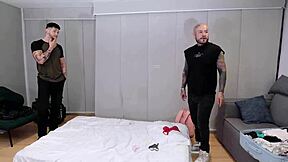 young girl allison sweet rides her neighbors' big cocks in a threesome, milking their cum after doggystyle and missionary fucking