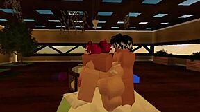 Slut gets fucked hard by big cock in roblox with cum on big tits?