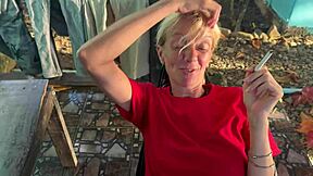 Real Homemade Sex Scene Where Petite Blonde Wife Gets Massage Turning Into Licking And Fucking Outdoors