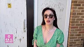 fan spots pornstar with big natural tits for humiliation. he dominates with rough face fucking and monster cock quickie.