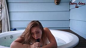 I squirted in the bath using my dildo wishing someone would fuck my tight wet pussy