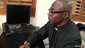 Black monster cock stretches dirty petite teen with small tits after lesson, adding rimjob and massive facial in interracial action