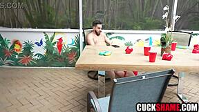 the cuck hubby decided to share his young 18+ wife with their guest for some fun