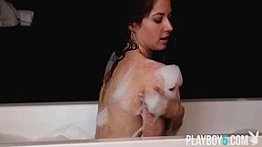 petite milf babe from the ukraine diana lark soapy in a bath tub