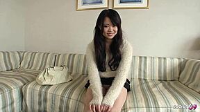 Petite Japanese Teen 18+ In Nylon Pantyhose Gets Intense Orgasm By Older Guy At Uncensored Jav Casting