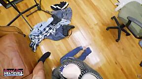 Hey, how does blue haired exotic coed Raven masturbate and deepthroat a hard cock for cumshot swallow?