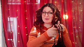 Chubby goth milf Arya Grander tries on see-through transparent dress and shiny pantyhose in homemade haul.