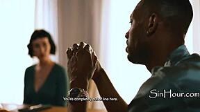 boss convinced petite wife olive glass to take huge cocks from isiah maxwell and hollywood cash for job security