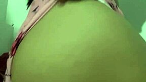 innocent young woman teases in pajamas, showing wet pussy lips and small tits before craving double sex action.