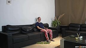 Step-Brother Fucks Juicy Cougar and Teen Step-Daughters in Bedroom with Creampie and Deepthroat Action