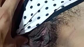 My pussy gets wet when disgusting old man touches me in bedroom with orgasm and squirting!