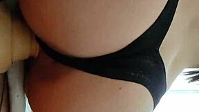 Latina teen masturbates with big dildo during quarantine in homemade hardcore session. She fucks her pussy solo with toys.