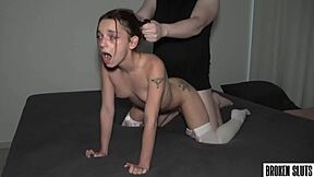 narrative tiny stepdaughter tried her first big cock in homemade rough sex. she squirted from doggystyle pounding and deepthroat action.