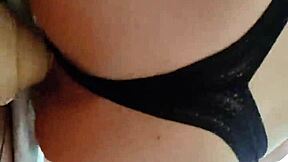 Latina teen masturbates with big dildo during quarantine in homemade hardcore session. She fucks her pussy solo with toys.