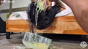 No mercy extreme rough session for tiny anal slut michy perez with deepthroat and pukefest