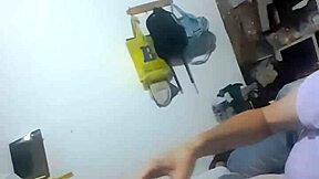 I head to my uncle's house for a visit and things heat up in my cousins' room with petite latina action