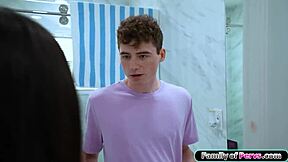 If you put the condom on then i will let you fuck my shaved pussy hard like my big cock brother