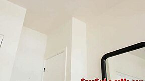 The busty blonde teen 18+ gets smashed hard by her hung stepbro with big cock in the garage. She takes his monster pov cumshot on her tits.