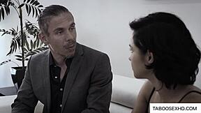 Innocent babysitter virgin teen gets fucked hard by old man in roleplay.