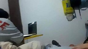 I head to my uncle's house for a visit and things heat up in my cousins' room with petite latina action